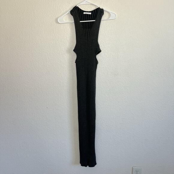 John Elliott Gemini Rib Bandeau Bodycon Midi Tank Dress Grey 1/Small Wool Z16 - Picture 4 of 9